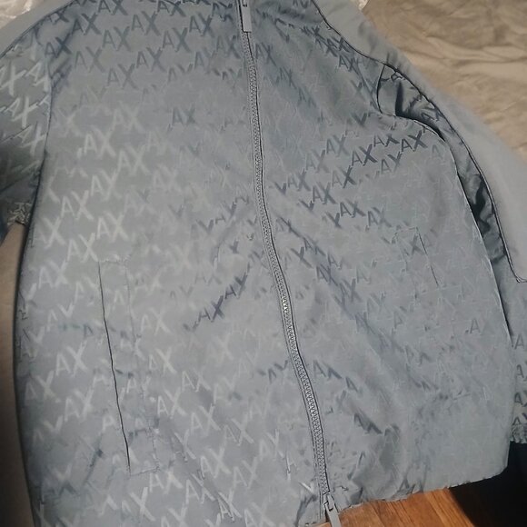 Armani Exchange Jacket Blouson with hood in monogram coated fabric - Picture 1 of 4